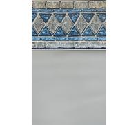 Liner Piscine 75/100 gris clair avec frise Lancashire grise Dia 3.60m H 1.20m