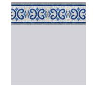Liner Piscine 75/100 Gris Frise Oxford Ovale 7.30 x 3.70m H 1.32m