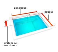 Liner piscine 75/100 Rectangulaire gris Fosse à plonger marche sécurité