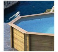 Ubbink Liner pour piscine bois octogonale allongée 5,50 x 3,55 x H1,20 m Bleu