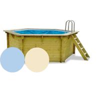 Liner piscine bois Octo allongée Aqualux 6.45 x 4.70 x 1.28 m
