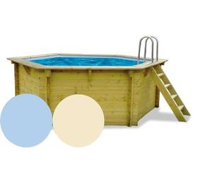 Liner piscine bois Octo allongée Aqualux 6.45 x 4.70 x 1.28 m