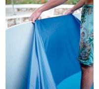 Liner piscine acier Gre ronde pour fixation overlap Dimension - 3,50 x h1,20m, Coloris - Bleu uni, Type d’accroche - Overlap