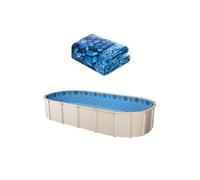 Liner Piscine Ovale 914x457x147cm En Vinyle Résiste à l'Usure Rétention d'Eau