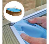 Liner pour piscine bois Sunbay octogonale allongée - Cannelle 2 - 5,35 x 3,35 x h1,17m