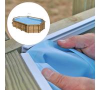 Liner pour piscine bois Sunbay octogonale allongée - Safran 2 - 6,20 x 3,95 x h1,36m