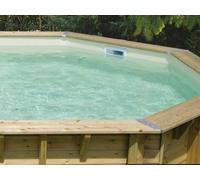 Ubbink Liner pour piscine bois Océa octogonale allongée 6,10×4,00×h1,30 m Beige