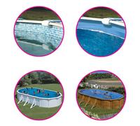 Liner pour piscine acier Gre ovale fixation avec profil d'accrochage - 8,00 x 4,70 x h1,20m - Bleu uni
