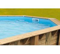 Ubbink – Liner pour piscine en bois octogonale allongée 4,90×3,00×1,20 m Bleu