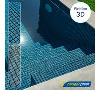 Liner PVC Armé 3D MATRIX Haogenplast - Silver noir - 1,65 x 25 m