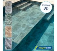Liner PVC armé 3D Stonetile Haogenplast - Émeraude - 1,65 x 25 m