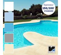 Liner PVC armé Alkorplan 1000 Standard Uni (150/100e) - Blanc - 1,65 x 25 m