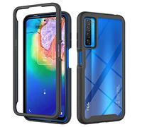 Liner Transparente Coque pour TCL 20 5G/TCL 20S/TCL 20L/TCL 20L+/TCL 20L Plus, Étui Rigide PC/Cadre Anti-Chute/Souple TPU Housse Gel Silicone Case Antichoc Antipoussière Cover - Noir