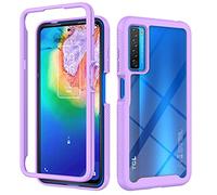 Liner Transparente Coque pour TCL 20 5G/TCL 20S/TCL 20L/TCL 20L+/TCL 20L Plus, Étui Rigide PC/Cadre Anti-Chute/Souple TPU Housse Gel Silicone Case Antichoc Antipoussière Cover - Violet Clair