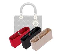 LinerLink Organiseur de sac pour petit sac Dior pour femme (20 x 16,5 x 8 cm) | Organiseur de sac fait à la main | Insert de sac personnalisé | Doublure de sac en feutre de 2 mm (noir, style B :