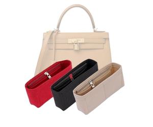 LinerLink Organiseur de sac pour sac à main Hermes Kelly 25 (25 x 19 x 9 cm) | Insert de sac personnalisé fait à la main | Doublure de sac en feutre de 2 mm | Façonneur de sac à main pour femme