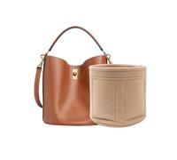 LinerLink Organiseur pour Celine Bucket 16 | Insert Personnalisé Fait à la Main | Doublure en Feutre de 2 mm | Façonneur de Sac à Main pour Femme (Marron, Style B)
