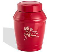 LINES ARTE Urnes de crémation de Taille Moyenne de 14 cm pour Cendres humaines Adultes et Femmes, Urnes décoratives pour Cendres d'adultes, Roses Rouges