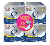 Lines C'est Nuit avec Ailes Absorbantes en Lactifless, Pack de stock de 108 pièces