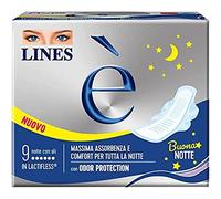 Lines C'est Nuit avec Ailes Absorbantes en Lactifless, Paquet de 9 pièces