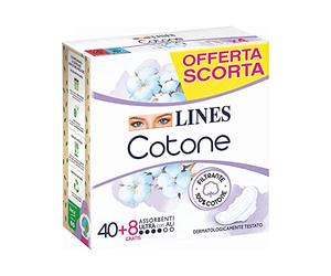Lines Coton Ultra Absorbant avec ailes, Pack court x 40 + 8
