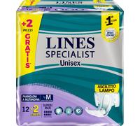 Lines Specialist Couche d'incontinence pour homme femme, taille M x12+2
