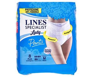 Lines Specialist - Culottes absorbantes "Plus" pour fuites urinaires Taglia M