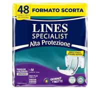 Lines Specialist Lot de 48 couches à culotte maxi plus haute protection pour incontinence homme femme taille moyenne