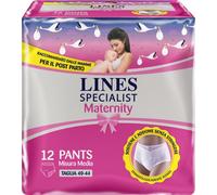 Lines Specialist Maternité, Taille M (70-100 cm) - Culotte absorbante post-accouchement, multicolore, 12 unités