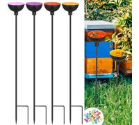 Lineshading Lot de 4 mangeoires d'eau en Forme de Papillon pour Petits Insectes et Abeilles pour Alimentation et arrosage à l'extérieur - Piquets de Jardin en métal - Sculpture de Jardin