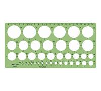Linex 100413074 1116S Pochoir circulaire avec picots pour cercles de 1 à 35 mm de diamètre Vert transparent 240 x 120 mm