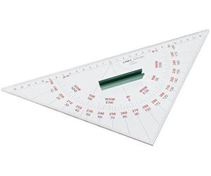 Linex 3200MRH Rapporteur nautique Triangle de navigation 32 cm avec poignée Échelle de mesure de longueur 15-0-15 mm