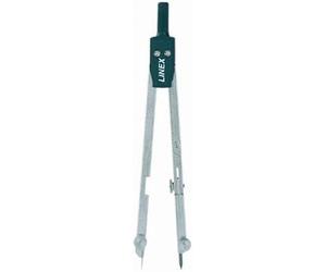 Linex 72 compas scolaires de base, dimensions de la branche 138 mm, une branche avec articulation, mine de rechange, en métal, argenté