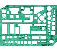 Linex Gabarit de meubles avec symboles - Échelle 1-50 230 x 160 mm Vert Ref LXG1263S