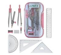 Linex Kit de géométrie - Rose - 10 pièces