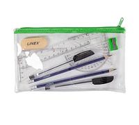 Linex Trousse d'examen Transparente avec Ensemble de mathématiques et Papeterie
