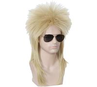 Linfairy 80s Rock Perruques Halloween Blonde Mulet Fantaisie Robe Perruque Pas De Style