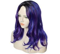 Linfairy Perruque de Cosplay Longue et Bouclée Teintée de Bleu violet Pour Femme (Adult)
