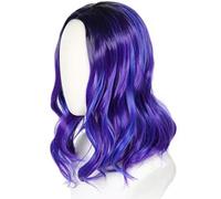 Linfairy Perruque de Cosplay Longue et Bouclée Teintée de Bleu violet Pour Femme (Small)