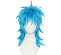 Linfairy Perruque de jeu pour femmes Costume Halloween Cosplay Wigs for Men (Blue)