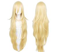 Linfairy Perruque Longue Blonde Rachel Pour Déguisement d'Halloween et de Cosplay Pour Femme 90 cm