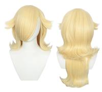 Linfairy Perruque synthétique longue et lisse pour cosplay de princesse idéale pour Halloween et les fêtes costumées (Blonde)