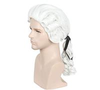 Linfairy Washington Lawyer Curly Wig Colonial Blonde Blanche Costume Poudré 18ème Siècle Cosplay Perruques