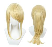 Linfairy Women Blonde Wig Costume Cosplay Wig + 50cm Ponytail