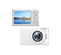 LINFE Appareil photo numérique 64MP UHD 4K pour vlogging avec zoom 18X, autofocus, fonction MP3, effets de filtre Appareil photo numérique - Blanc Blanc G