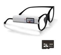 LINFE Caméra d'action haute définition, caméra pour lunettes, compatible Wi-Fi, visualisation en temps réel via l'application, enregistrement audio et vidéo, 128 Go, blanc blanc G