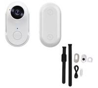 LINFE Caméra d'action HD WIFI, mini caméra anti-tremblement, caméra pour sports de plein air, caméra pour animaux domestiques, blanc blanc