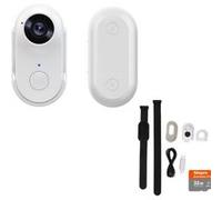 LINFE Caméra d'action HD WIFI, mini caméra anti-tremblement, caméra pour sports de plein air, caméra pour animaux domestiques, blanc, 32GB blanc