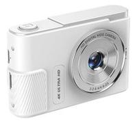LINFE Caméra numérique 4K Ultra HD pour enfants - 48 mégapixels, portable, double objectif, 64 Go - Blanc G