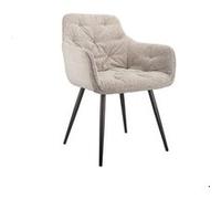 LINFE Chaise de salle à manger, chaise de cuisine, lot de 2, avec accoudoirs, structure en métal robuste, pour salon et salle à manger, 57 x 58 x 84 cm gris Gris G